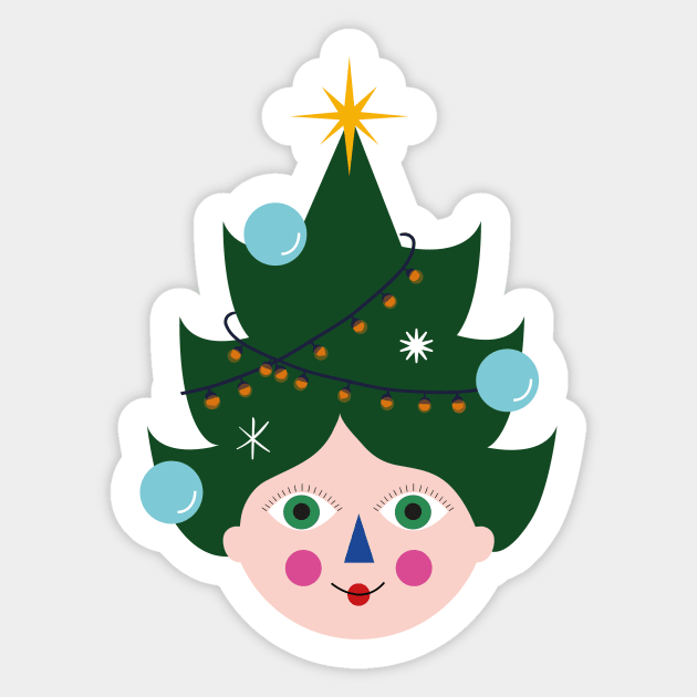 Merry Christmas december winter holidays funny humor gift present christmas tree Sticker by sugarcloudlb-studio